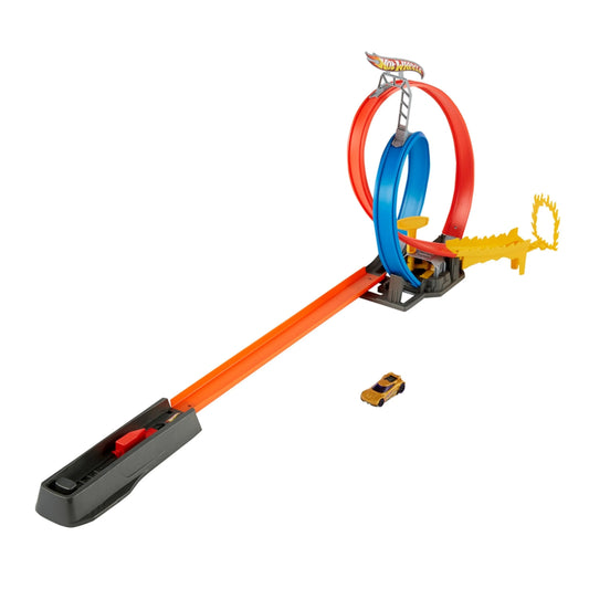 Hot Wheels Energy Track Set with Double Loop & Ring of Fire, 5Y+, Multicolour