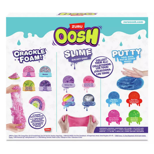 ZURU OOSH Super OOSH Sensory Slime, Putty & Crackle Foam Combo Pack