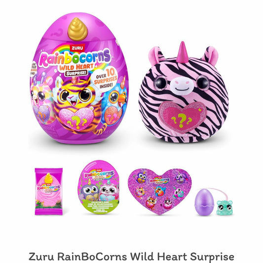 ZURU Rainbocorns Wild Heart Surprise Series Mystery Plush Egg with 10+ Surprises.
