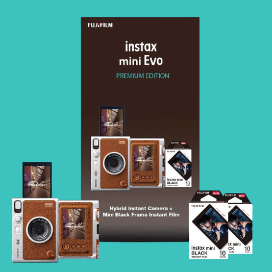 Fujifilm Instax Mini Evo Hybrid Instant Camera – Brown Premium Edition