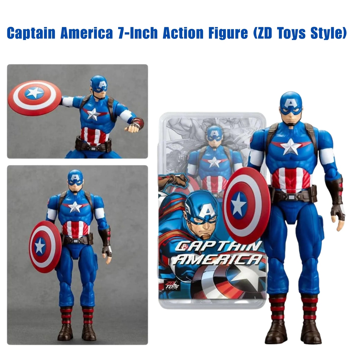 Captain America 7-Inch Action Figure (ZD Toys Style)