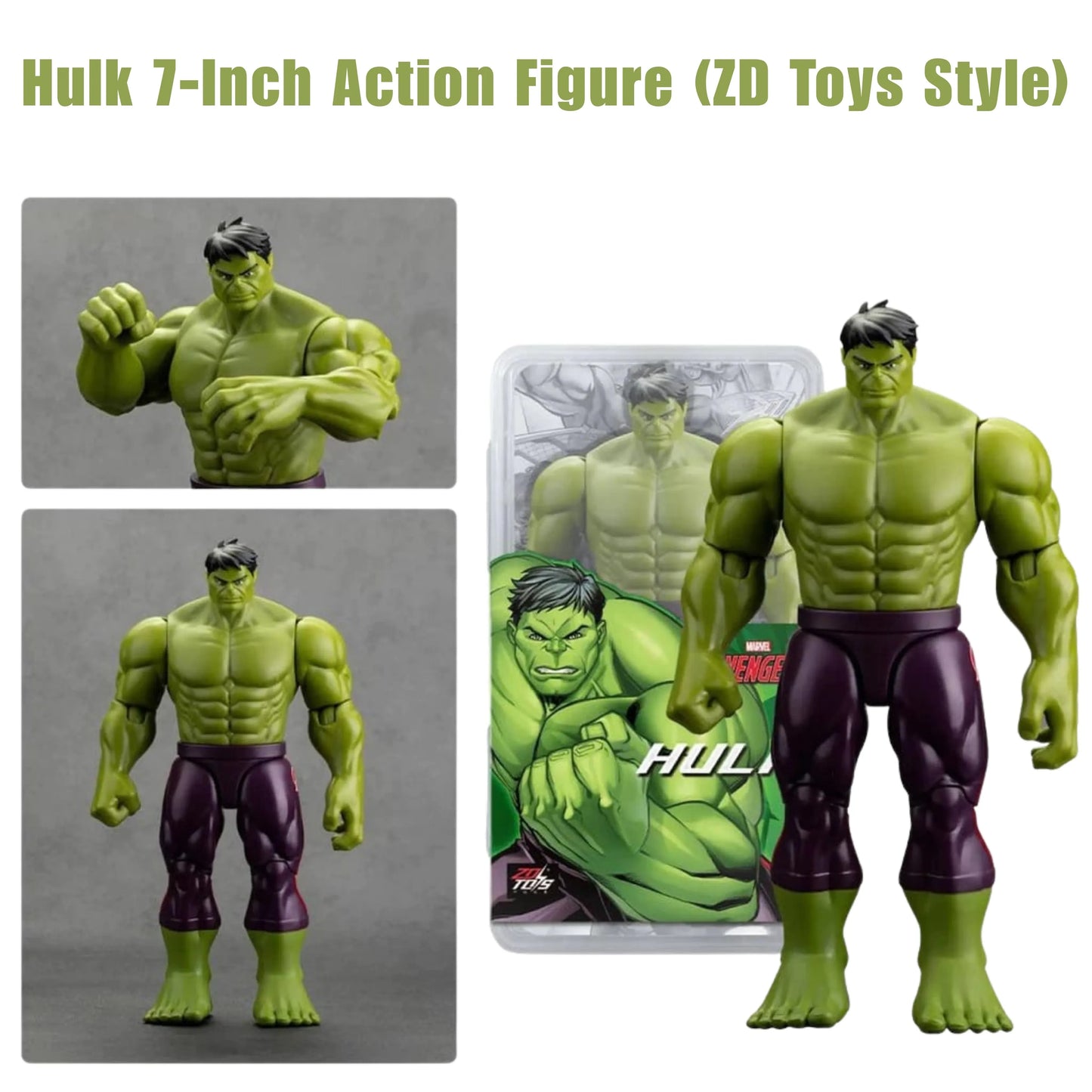 Hulk 7-Inch Action Figure (ZD Toys Style)