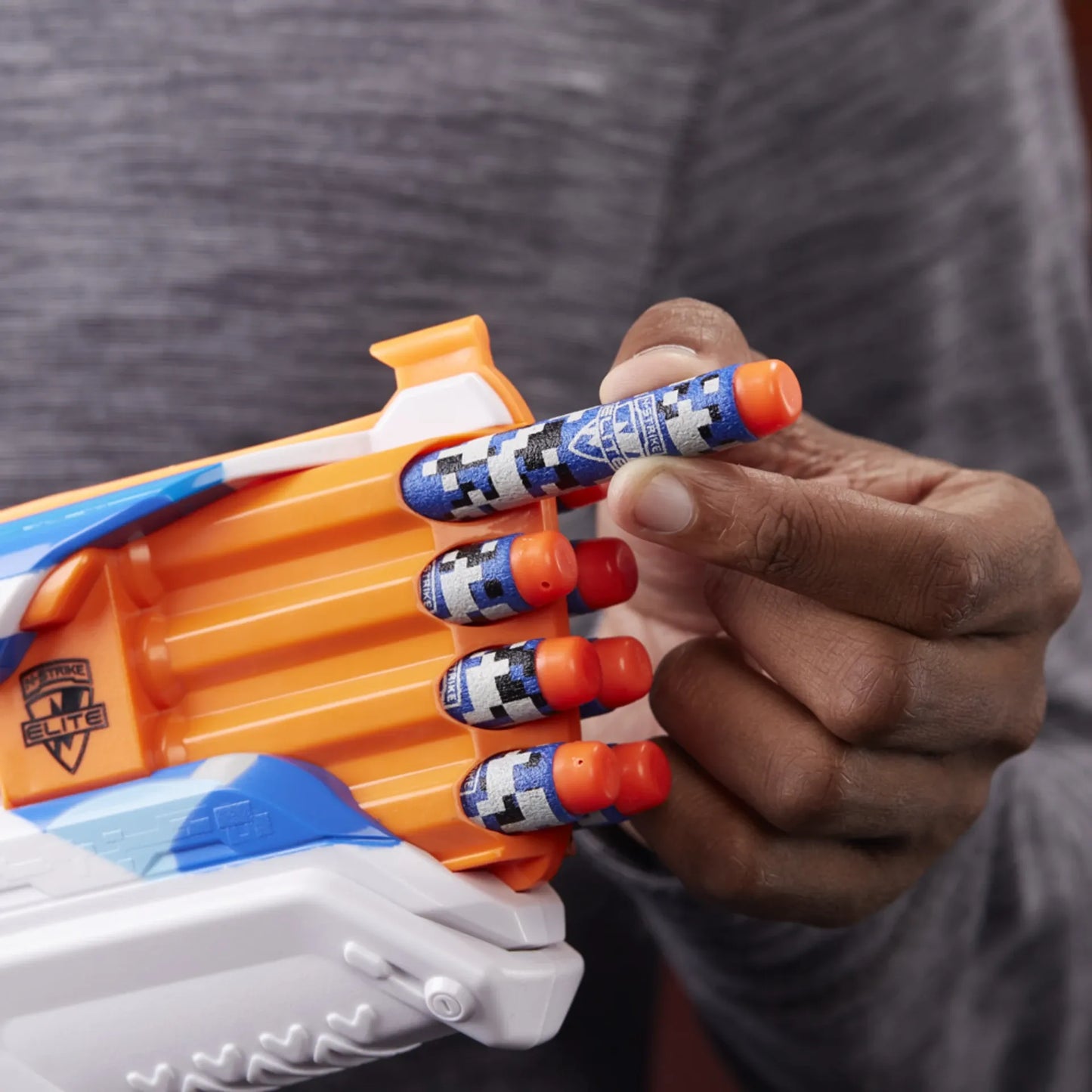 Nerf N-Strike Elite Rough Cut 2x4 Battle Camo Series Dart Blaster, 16 Battle Camo Series Darts, Slam Fire, 8Y+