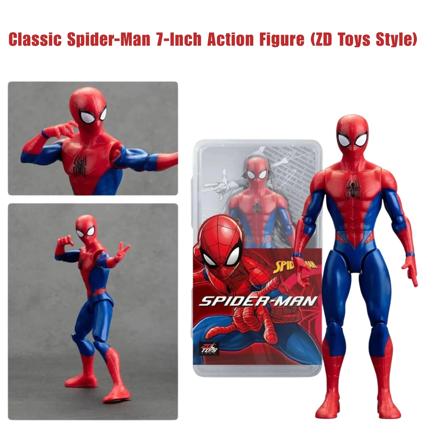 Classic Spider-Man 7-Inch Action Figure (ZD Toys Style)