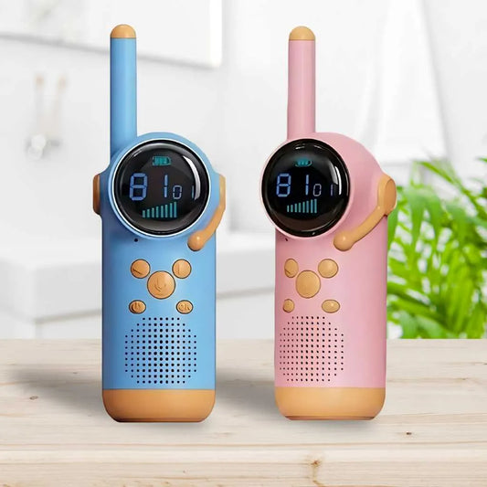 D22 Type-C Rechargeable Kids Walkie Talkies with HD LCD Screen & Flashlight (Set of 2)
