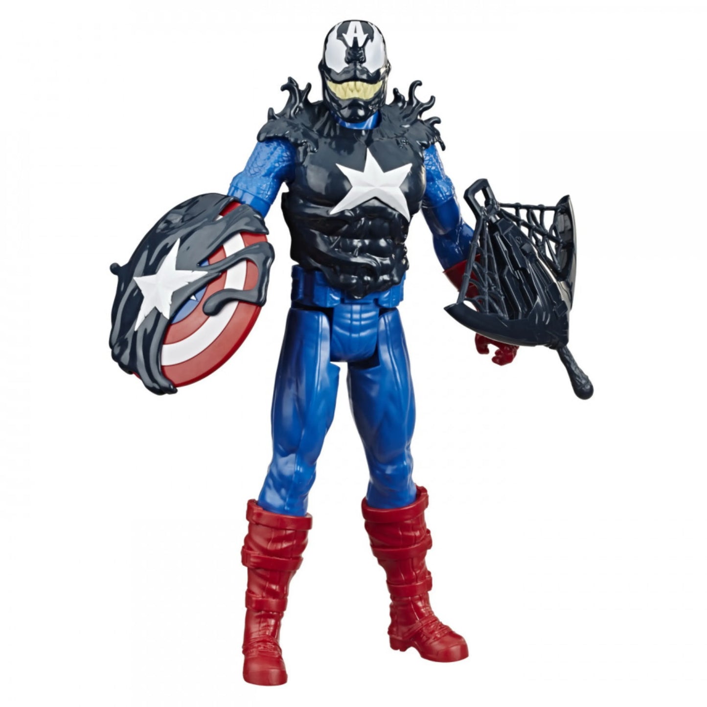 Marvel Spider-Man Maximum Venom: 12-Inch Venomized Captain America Action Figure