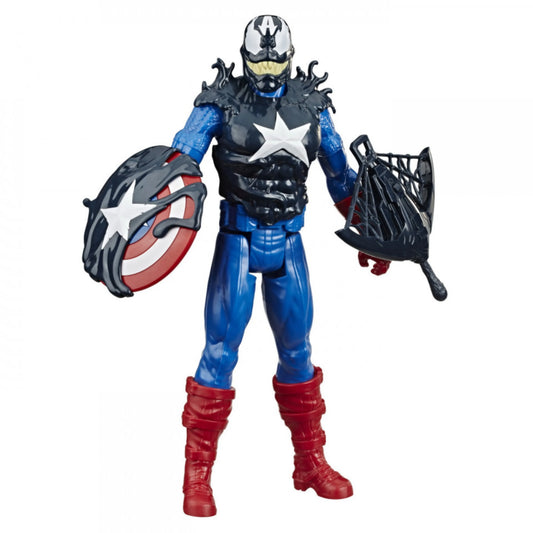 Marvel Spider-Man Maximum Venom: 12-Inch Venomized Captain America Action Figure