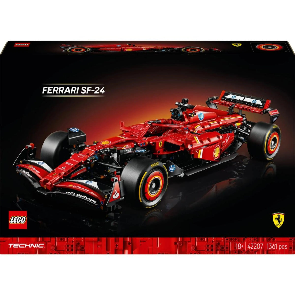 LEGO Technic Ferrari SF-24 F1 Race Car Building Set (42207) - 1361 Pieces
