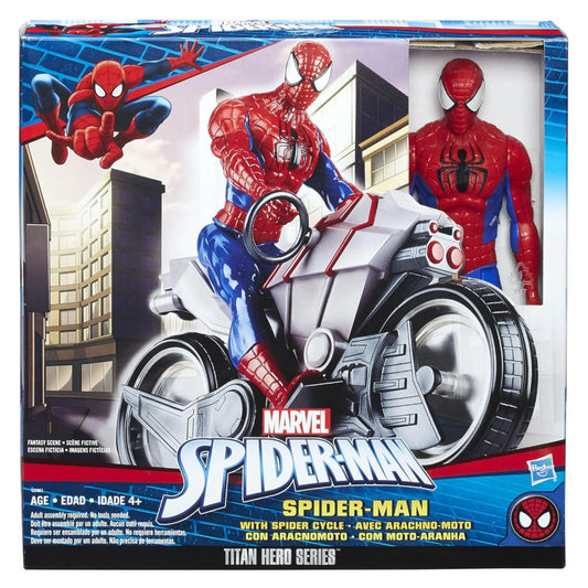 Marvel Spider-Man: 12-Inch Titan Hero Series with Spider Cycle