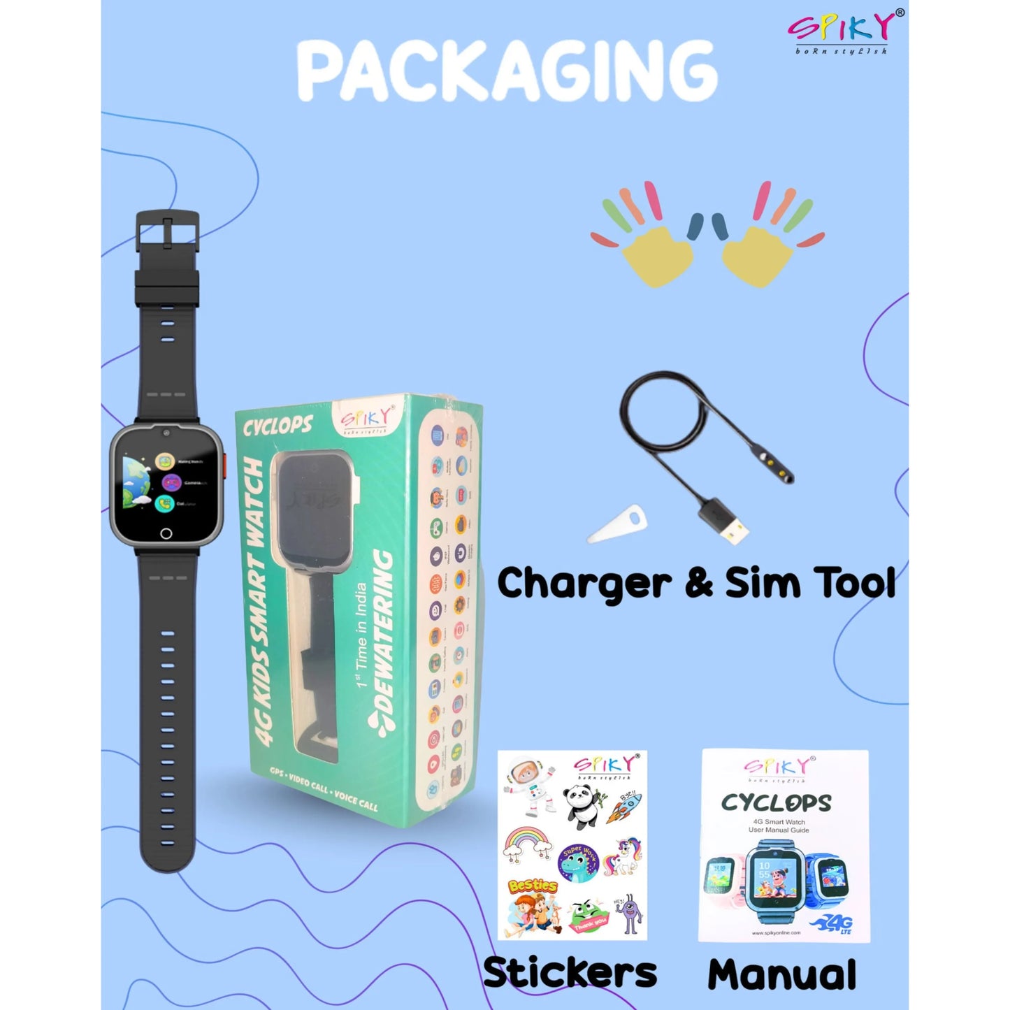 SPIKY Cyclops 4G Kids Smart Watch with Video Call & GPS Tracking
