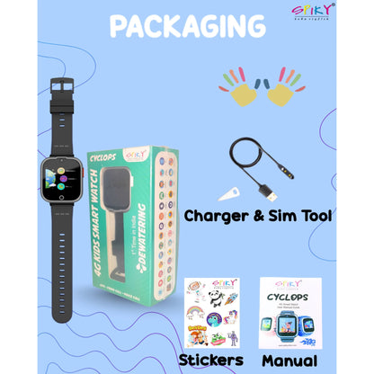 SPIKY Cyclops 4G Kids Smart Watch with Video Call & GPS Tracking