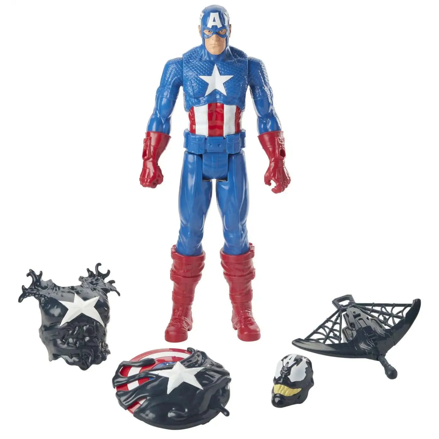 Marvel Spider-Man Maximum Venom: 12-Inch Venomized Captain America Action Figure