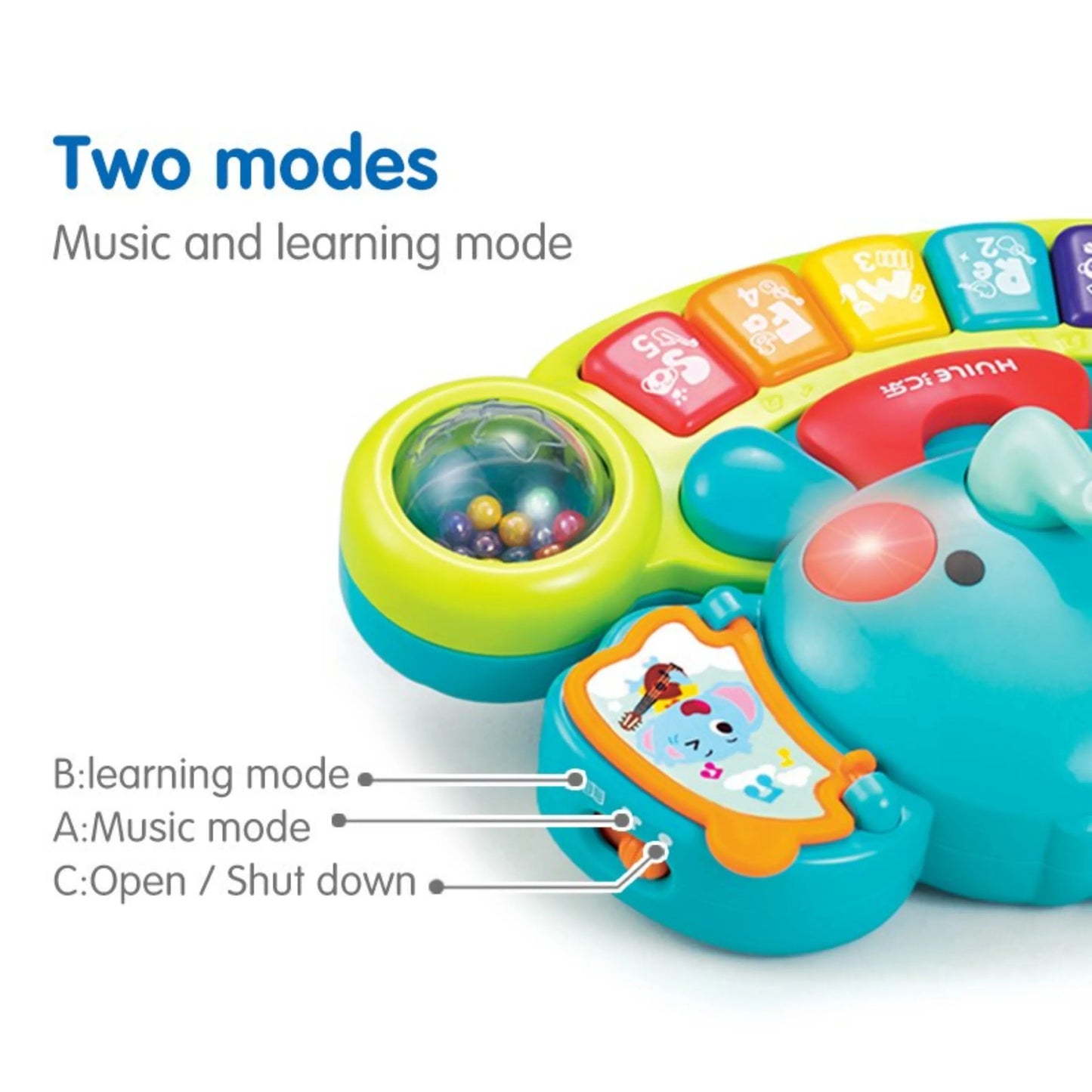 Hola 3135 2 in 1 Musical Elephant for 6M+ Ages