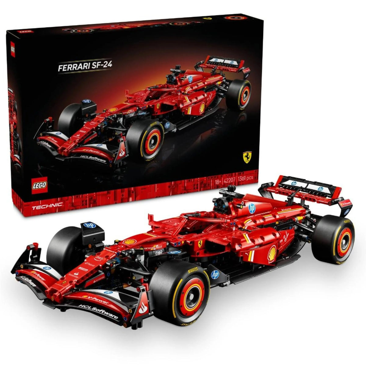 LEGO Technic Ferrari SF-24 F1 Race Car Building Set (42207) - 1361 Pieces