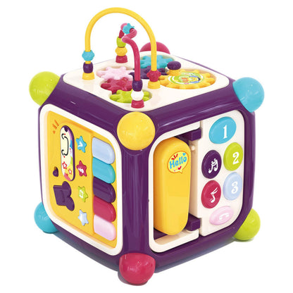 6-in-1 Baby Activity Cube with Musical Piano, Phone & Shape Sorter.