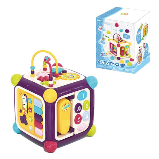 6-in-1 Baby Activity Cube with Musical Piano, Phone & Shape Sorter.