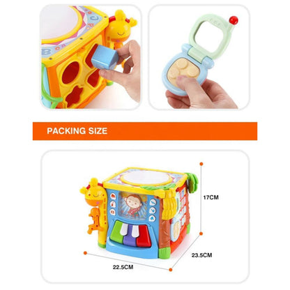 Goodway 6-in-1 Musical Learning Activity Cube with Light-Up Hand Drum.