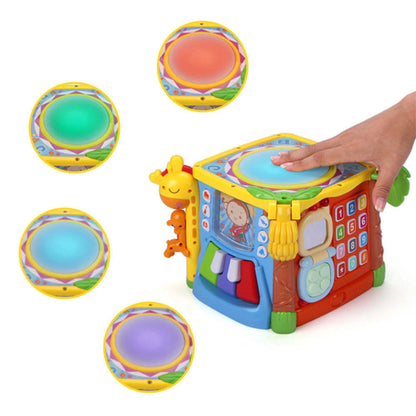 Goodway 6-in-1 Musical Learning Activity Cube with Light-Up Hand Drum.