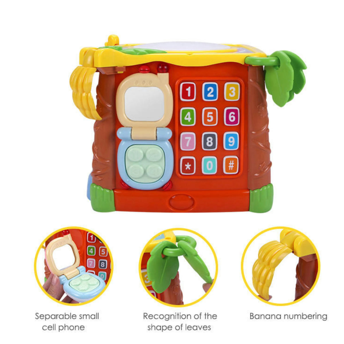Goodway 6-in-1 Musical Learning Activity Cube with Light-Up Hand Drum.