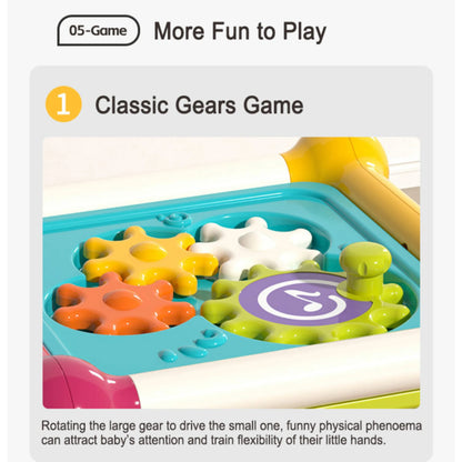 Play & Learn Musical Activity Cube Toy with Shape Sorter & Sensory Board.