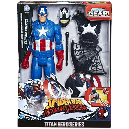 Marvel Spider-Man Maximum Venom: 12-Inch Venomized Captain America Action Figure