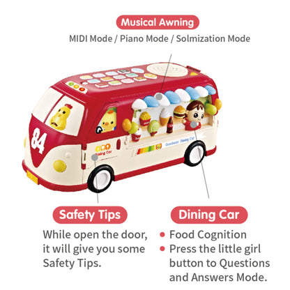 Goodway 2-in-1 Learning Bus & Dining Car Toy with Lights & Music