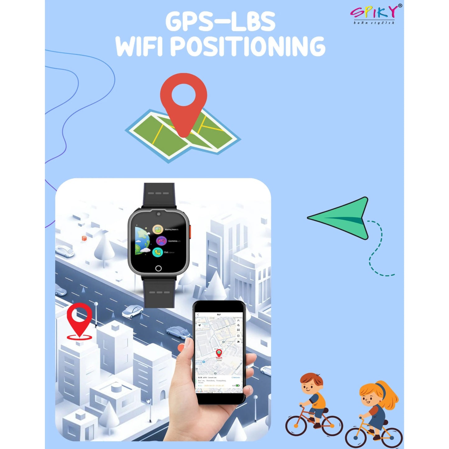SPIKY Cyclops 4G Kids Smart Watch with Video Call & GPS Tracking