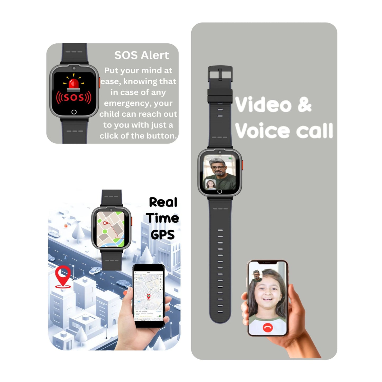 SPIKY Cyclops 4G Kids Smart Watch with Video Call & GPS Tracking