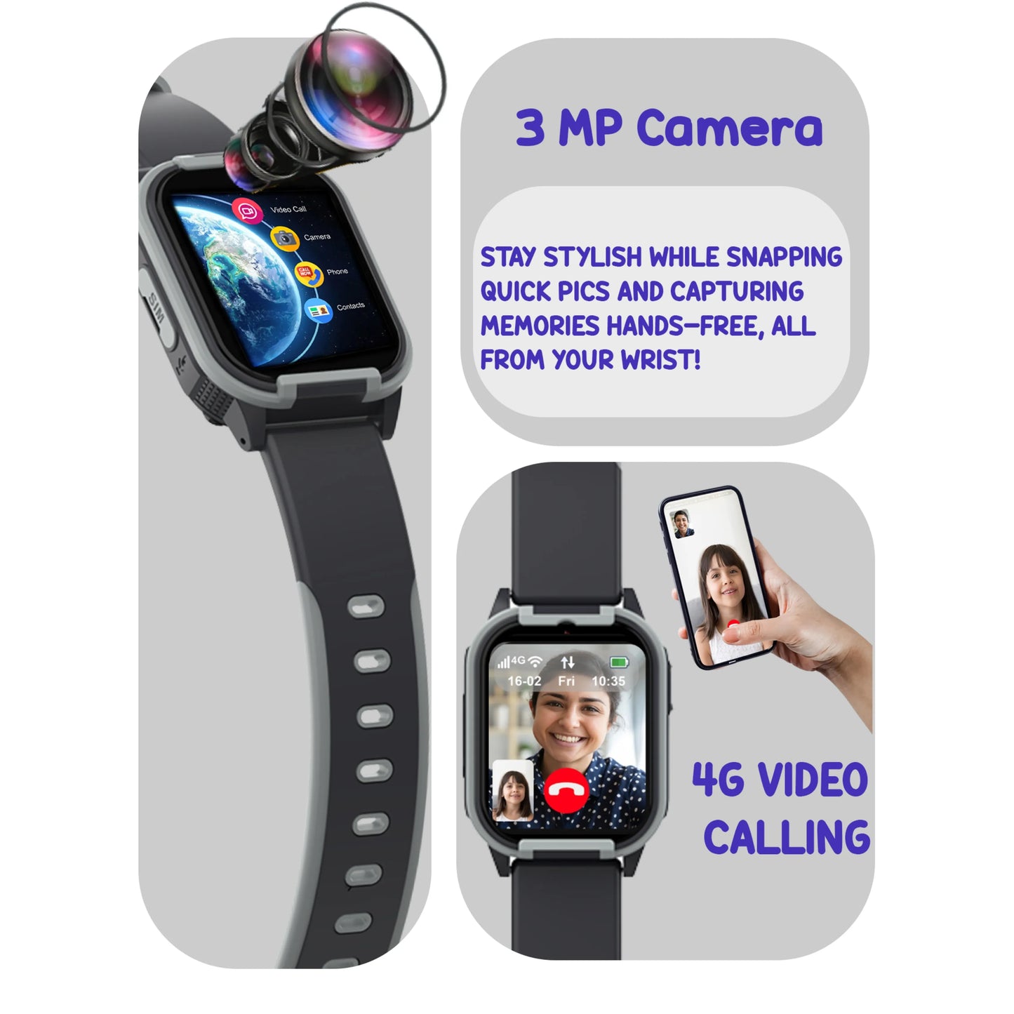 SPIKY Gnome 4G Kids Smartwatch with Video Calling & GPS Tracking