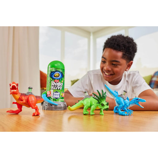 ZURU Robo Alive Dino DNA Mystery Capsule Playset with Light-Up Helix Spine