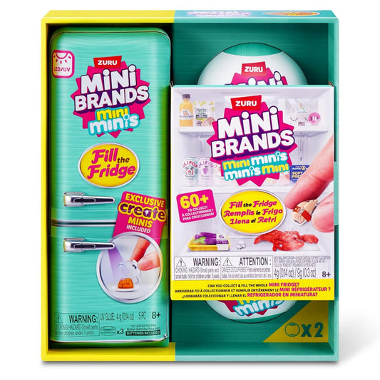ZURU Mini Brands Mini Minis Fill the Fridge Playset with UV Light-Up Fridge