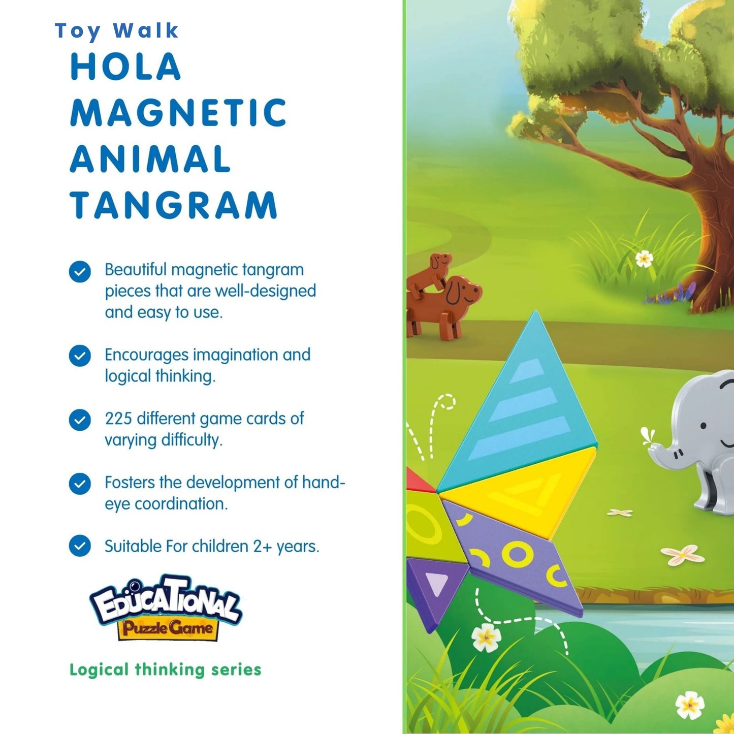 Hola E7982 Magnetic Animal Tangram for 2Y+ Ages