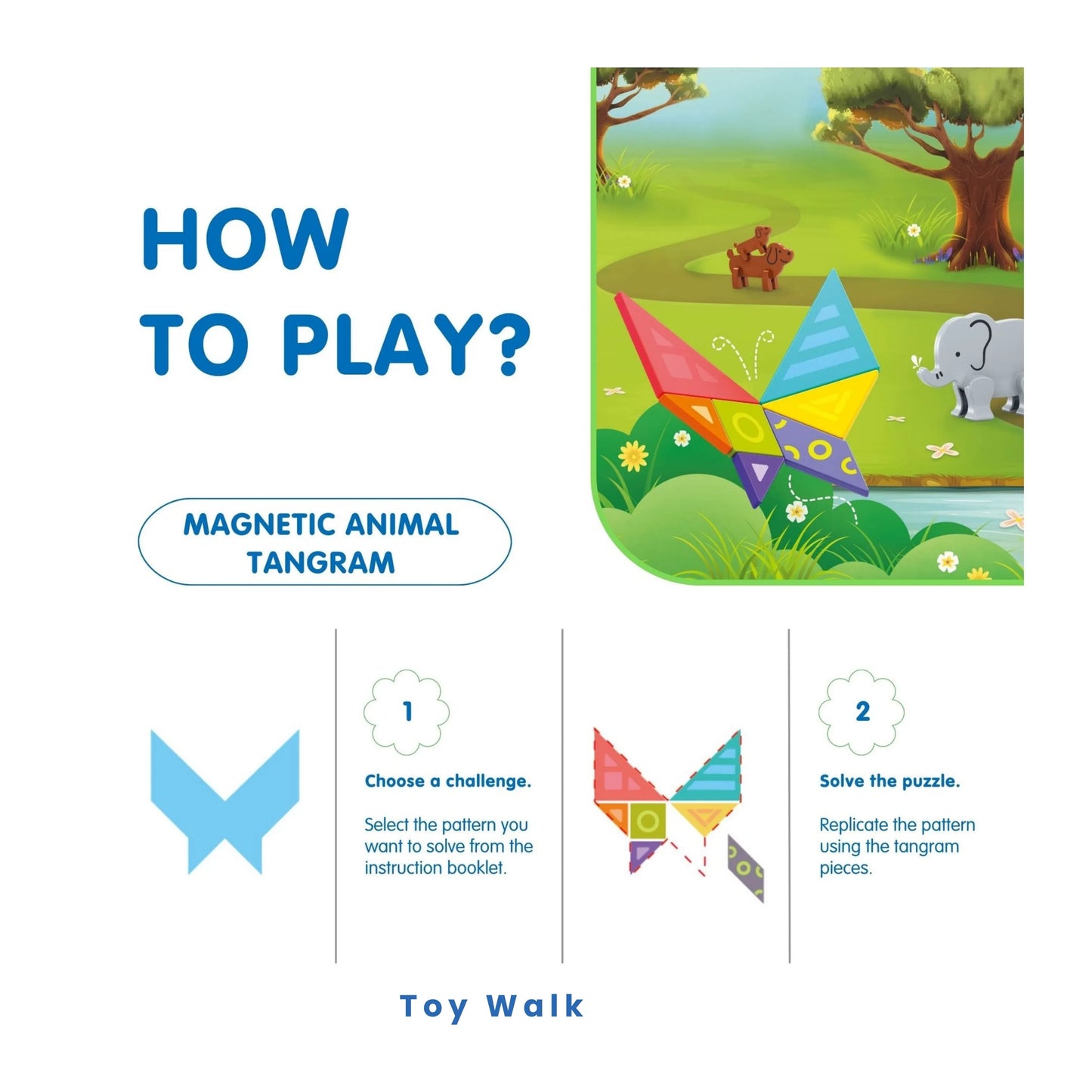 Hola E7982 Magnetic Animal Tangram for 2Y+ Ages