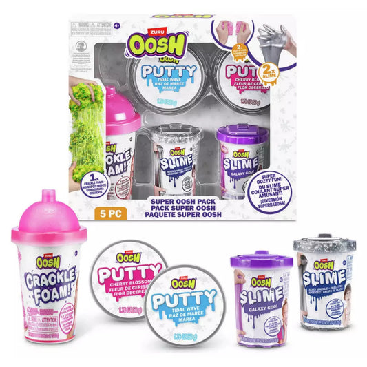 ZURU OOSH Super OOSH Sensory Slime, Putty & Crackle Foam Combo Pack
