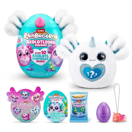 ZURU Rainbocorns Axolotlcorn Surprise Mystery Plush Egg with 10+ Surprises
