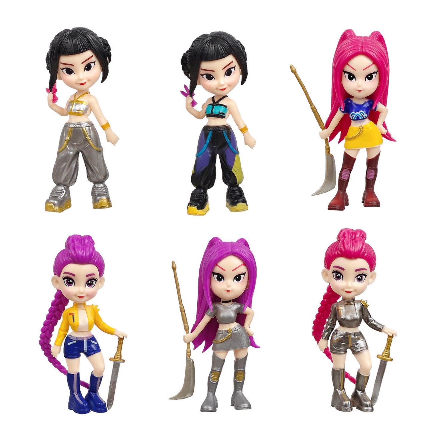 K-Pop Demon Hunters: 6-Piece Stylized Warrior 6Pcs Figure Set