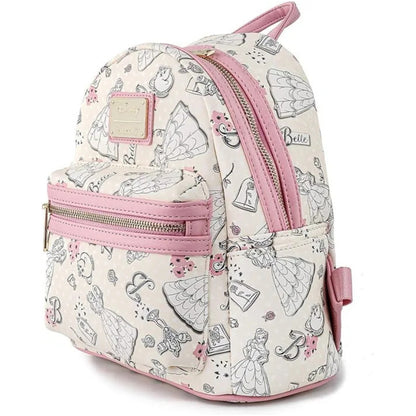 Loungefly Disney Beauty and the Beast Belle All-Over Print Mini Backpack