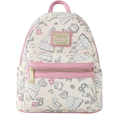 Loungefly Disney Beauty and the Beast Belle All-Over Print Mini Backpack