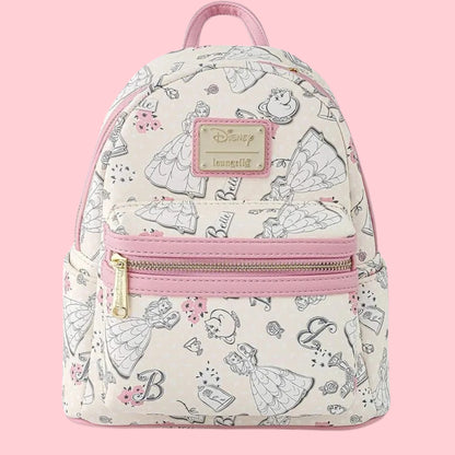 Loungefly Disney Beauty and the Beast Belle All-Over Print Mini Backpack