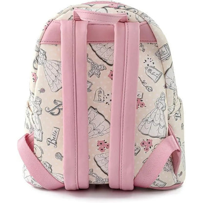 Loungefly Disney Beauty and the Beast Belle All-Over Print Mini Backpack