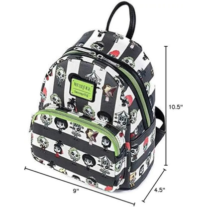 Loungefly Beetlejuice Character Print Mini Backpack