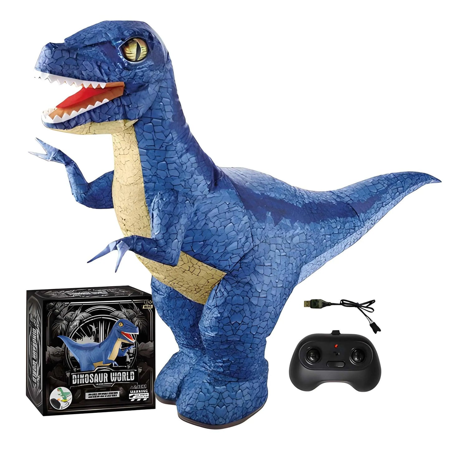 Remote Control Inflatable Velociraptor: Dinosaur World Action Figure