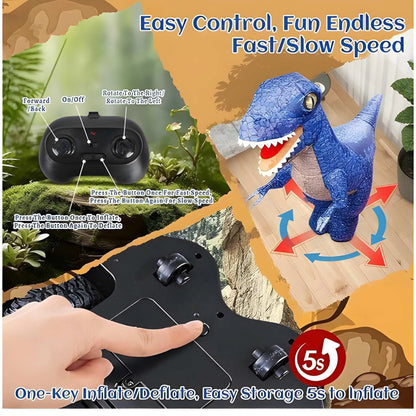 Remote Control Inflatable Velociraptor: Dinosaur World Action Figure