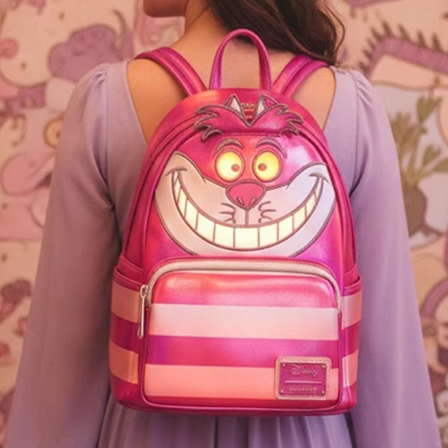 Loungefly Disney 100 Platinum Cheshire Cat Mini Backpack