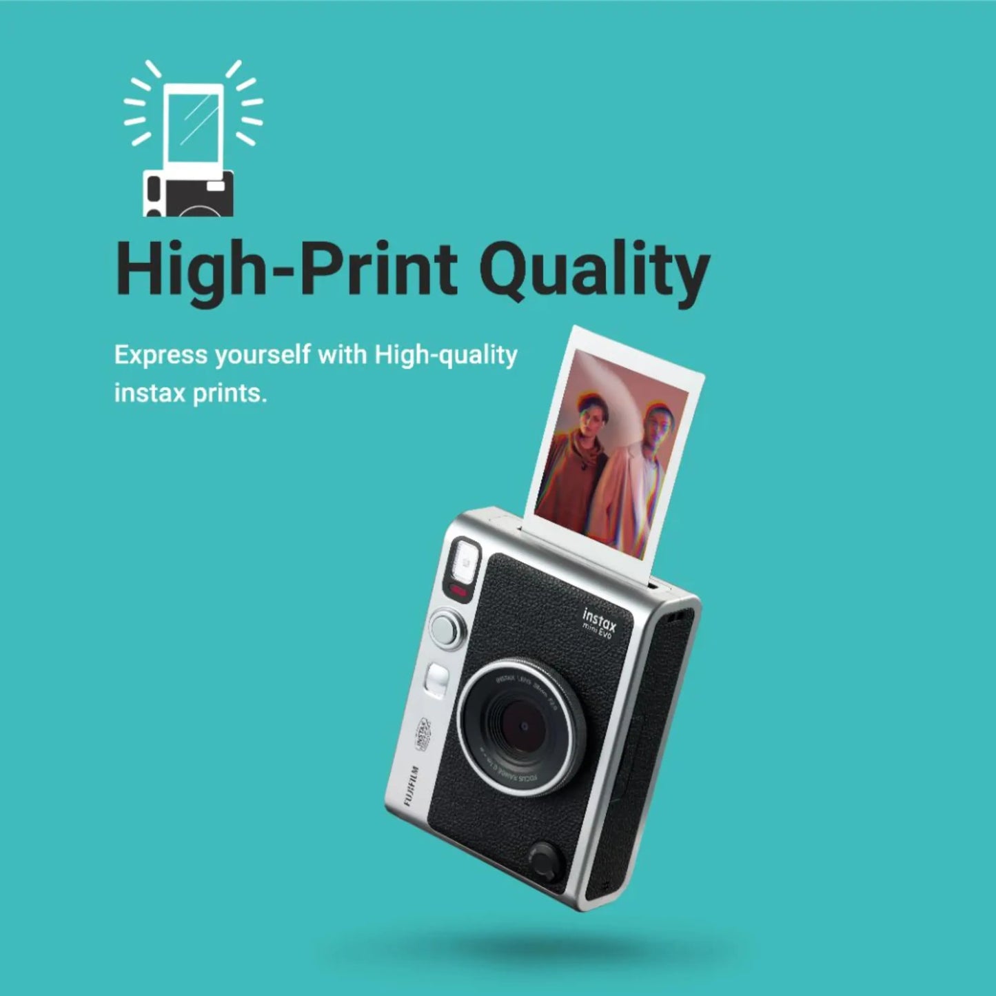 Fujifilm Instax Mini Evo Hybrid Instant Camera – Stone Gray Premium Edition