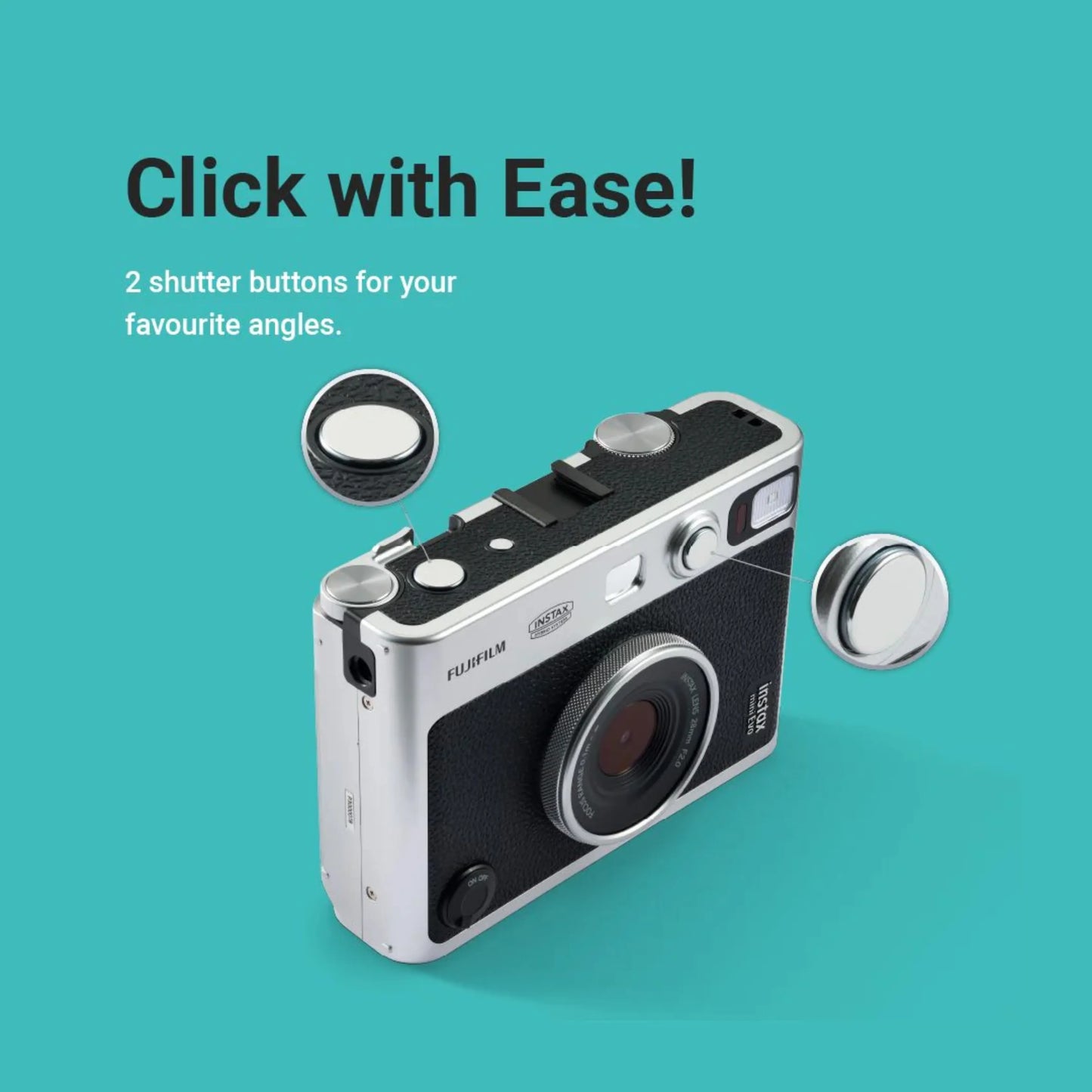 Fujifilm Instax Mini Evo Hybrid Instant Camera – Stone Gray Premium Edition