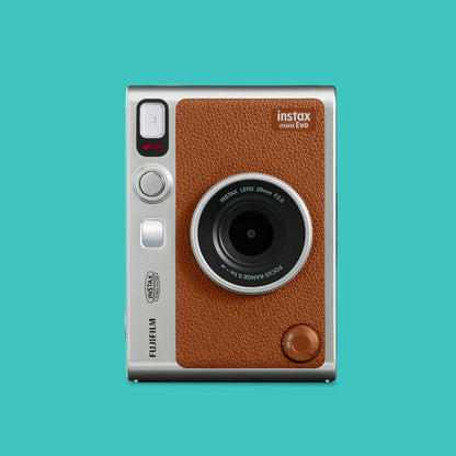 Fujifilm Instax Mini Evo Hybrid Instant Camera – Brown Premium Edition