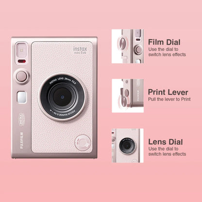 Fujifilm Instax Mini Evo Hybrid Instant Camera – Gentle Rose Premium Edition