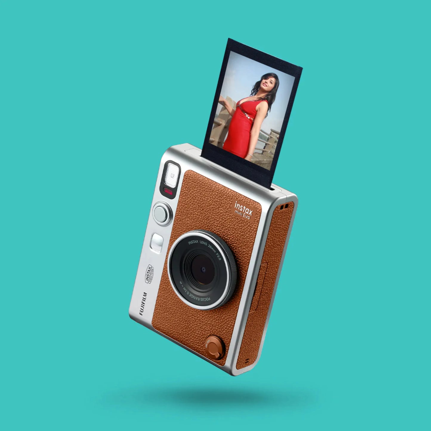 Fujifilm Instax Mini Evo Hybrid Instant Camera – Brown Premium Edition