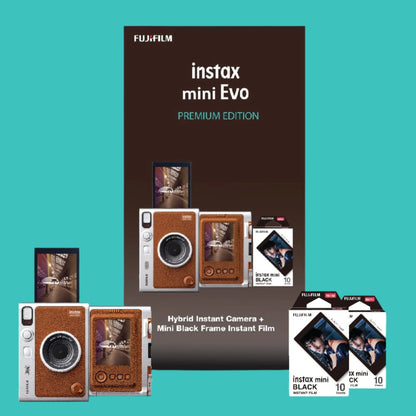 Fujifilm Instax Mini Evo Hybrid Instant Camera – Brown Premium Edition